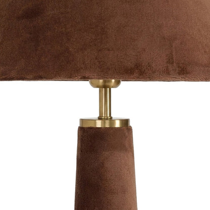 Graham Velvet Floor Lamp with Iron Base and Push-Button Switch, Chocolate Brown