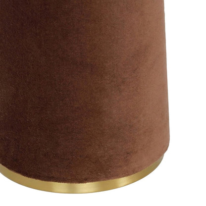 Graham Velvet Floor Lamp with Iron Base and Push-Button Switch, Chocolate Brown