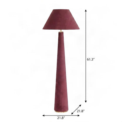 Velvet Standing Floor Lamp with Push-Button Switch, E26 LED-Compatible, Burgundy