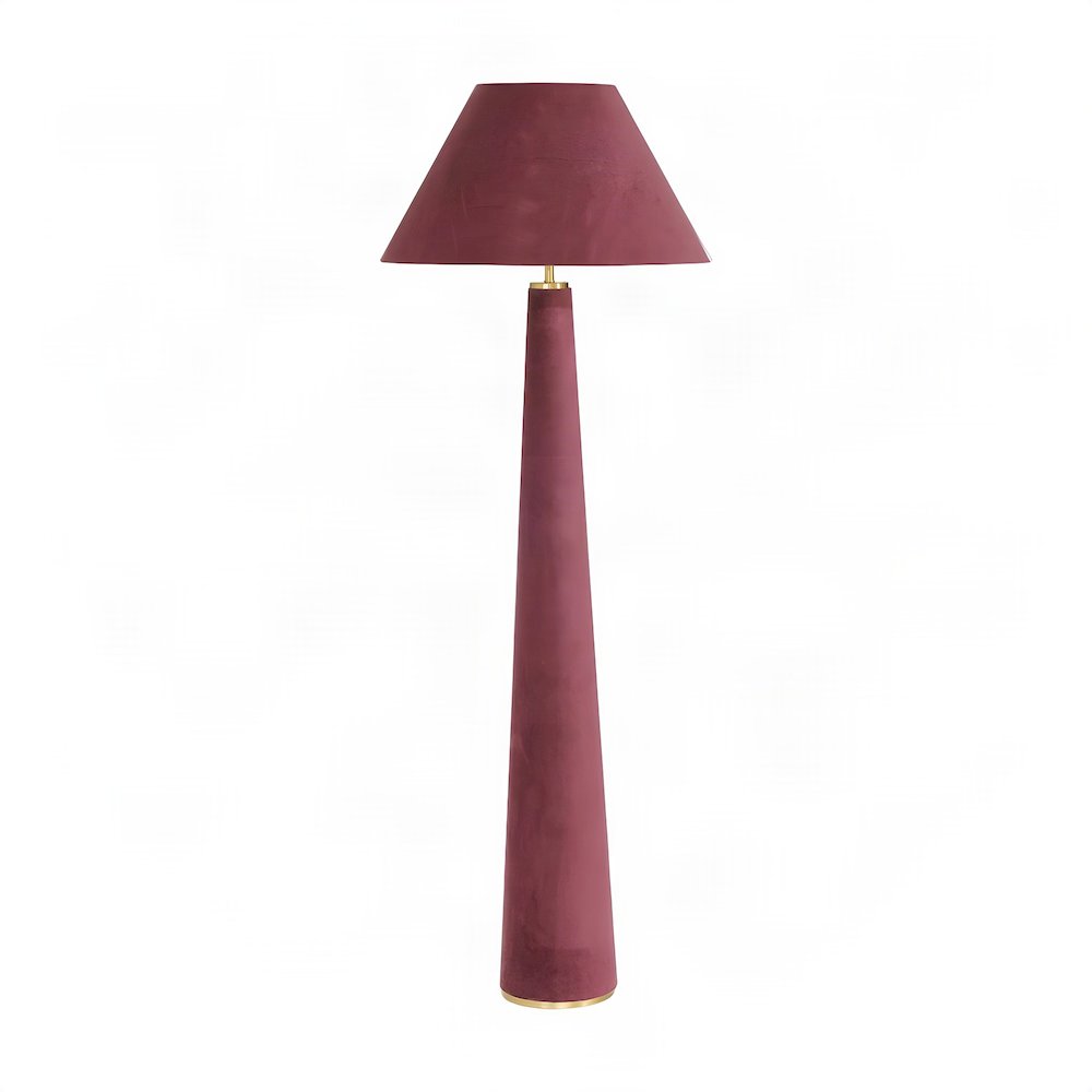 Velvet Standing Floor Lamp with Push-Button Switch, E26 LED-Compatible, Burgundy