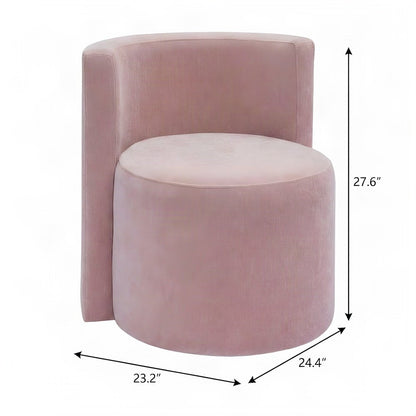 Recycled Fabric Rolling Desk Chair with Foam-Cushioned Velvet Seat, Pink