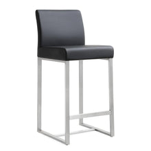 Stainless Steel Counter Stool Set, Adjustable Seat Height and Foam Cushions