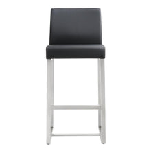 Stainless Steel Counter Stool Set, Adjustable Seat Height and Foam Cushions