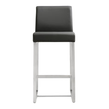 Grey Stainless Steel Counter Stool Set with Fiber-Wrapped Foam Seats