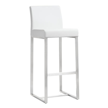 White Stainless Steel Barstool Set, Belen Kox