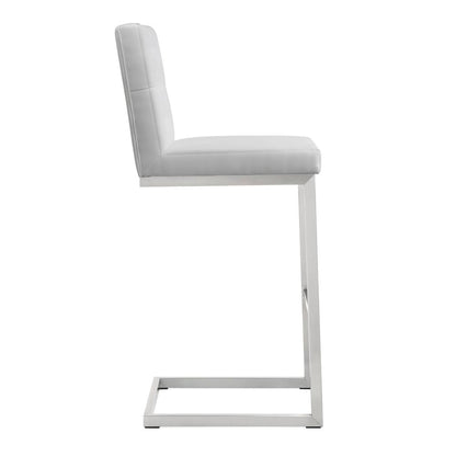 Helsinki White Stainless Steel Barstool - Set of 2