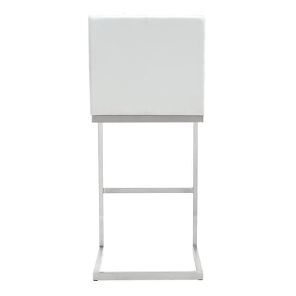 Helsinki White Stainless Steel Barstool - Set of 2