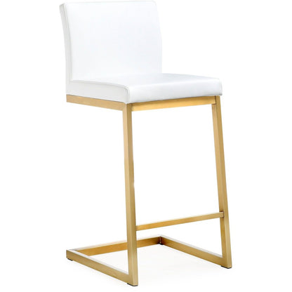 Parma White Gold Steel Counter Stool - Set of 2