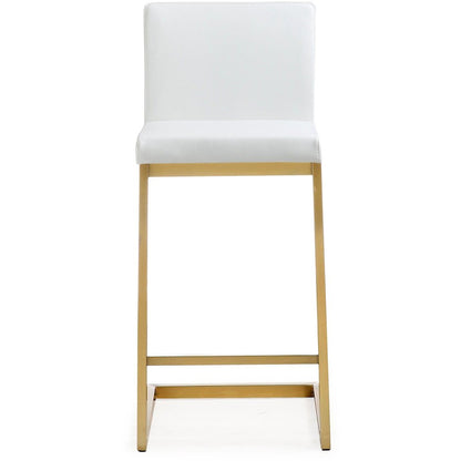 Parma White Gold Steel Counter Stool - Set of 2