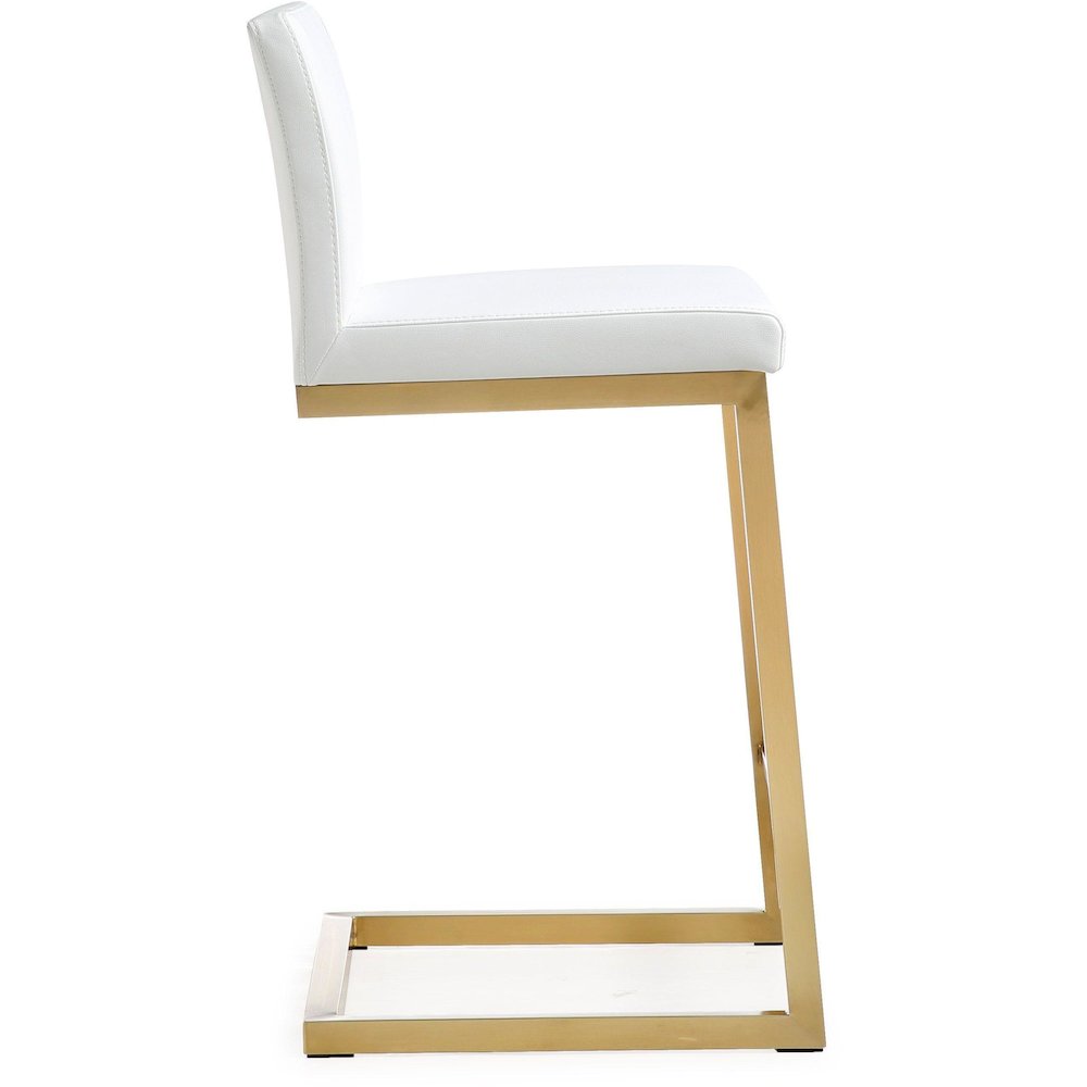 Parma White Gold Steel Counter Stool - Set of 2