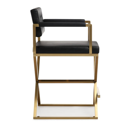 Director Black Gold Steel Counter Stool