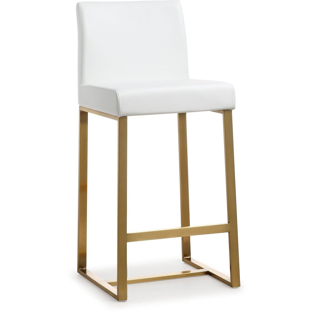 Denmark White Gold Steel Counter Stool - Set of 2