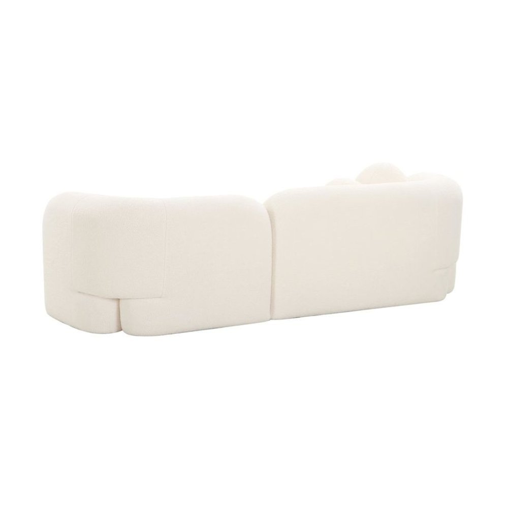Beige Fluffy Round Couch For 6 With Faux Fur And Pillows, Modern Sofa Style