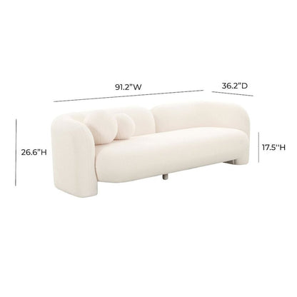 Beige Fluffy Round Couch For 6 With Faux Fur And Pillows, Modern Sofa Style