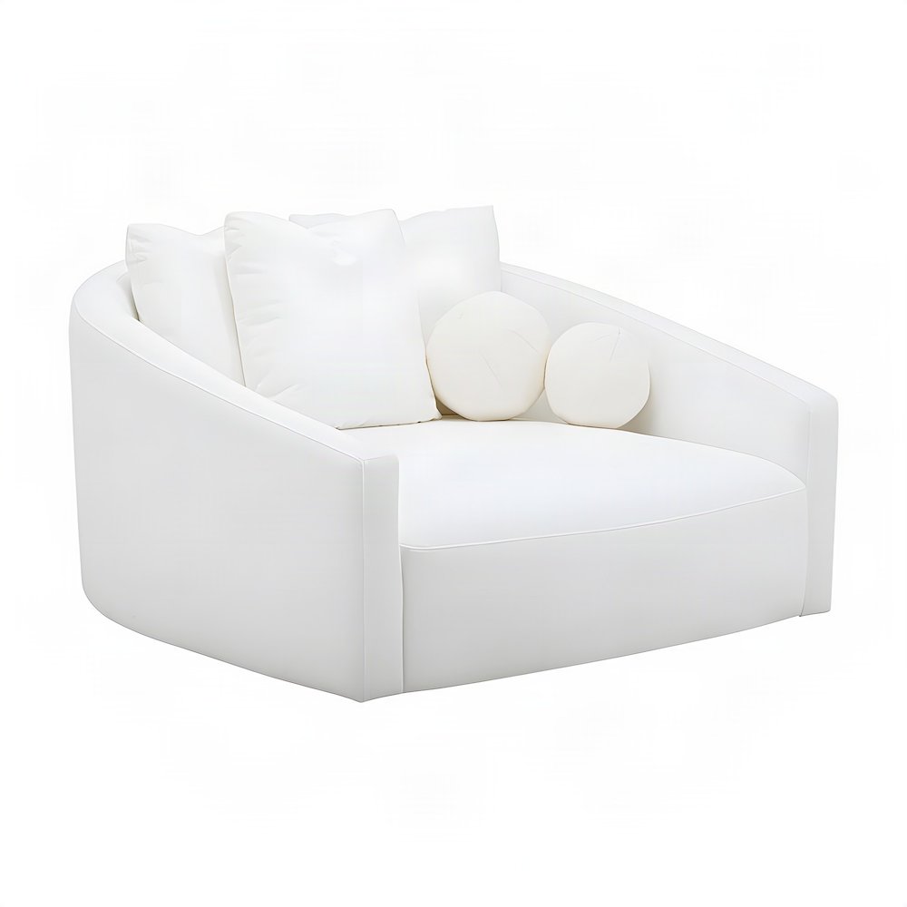 Linen Upholstered Twin Daybed Sofa with Fiber-Wrapped Foam Seat, Cream