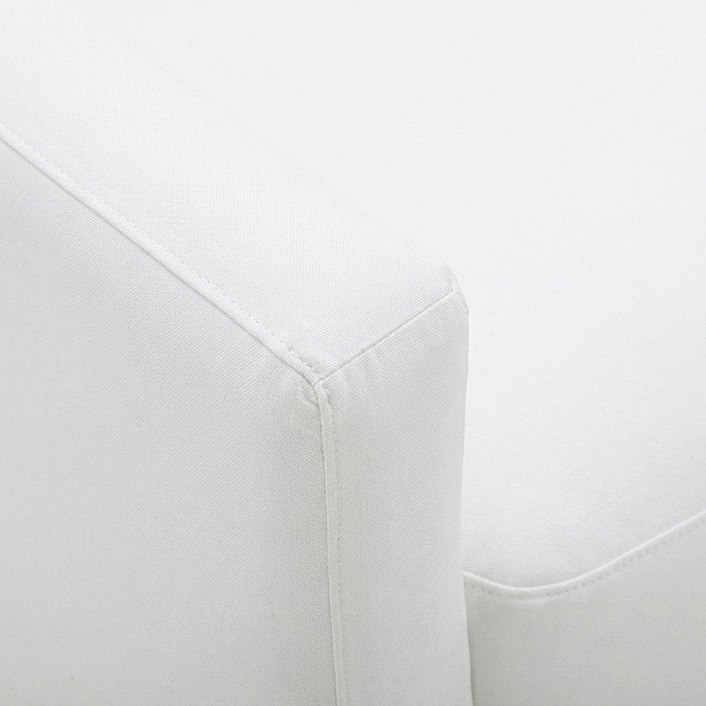 Linen Upholstered Twin Daybed Sofa with Fiber-Wrapped Foam Seat, Cream