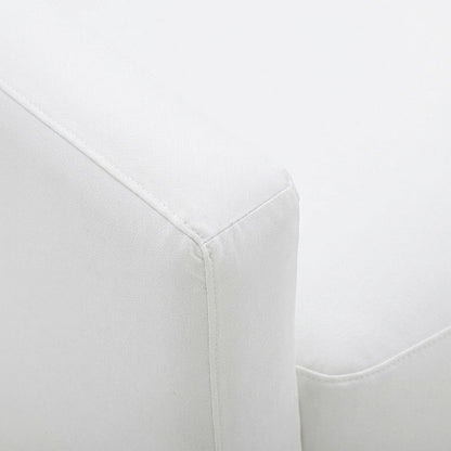 Linen Upholstered Twin Daybed Sofa with Fiber-Wrapped Foam Seat, Cream