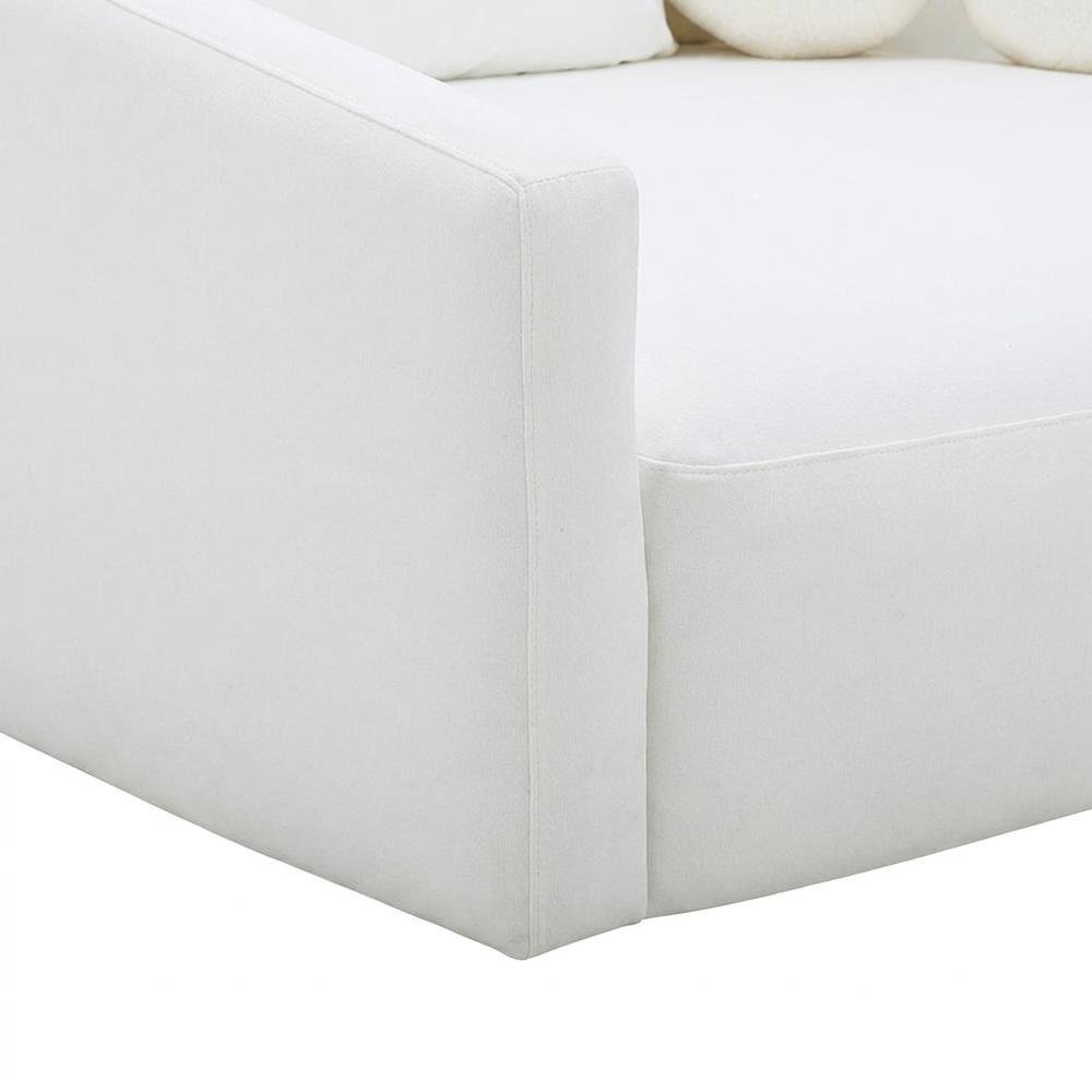 Linen Upholstered Twin Daybed Sofa with Fiber-Wrapped Foam Seat, Cream