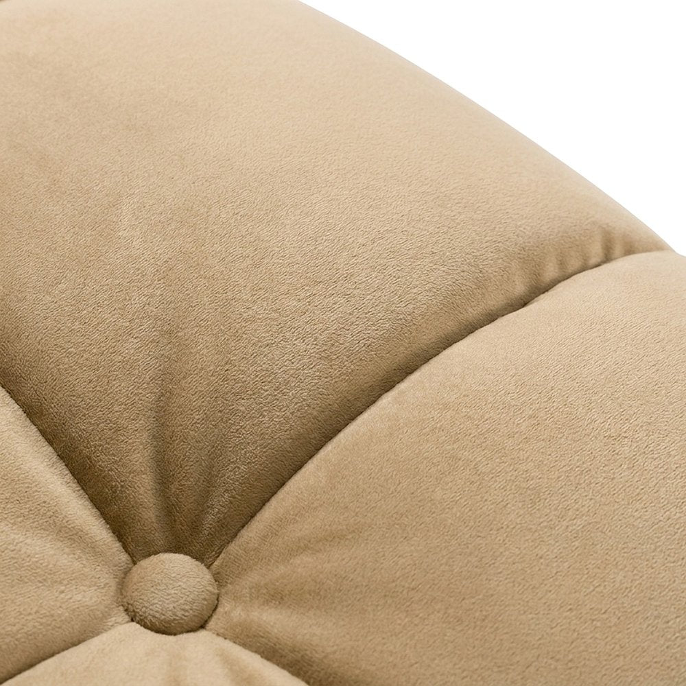 Performance Velvet Modular Sofa with S-Spring Sectional Couch, Cafe Au Lait