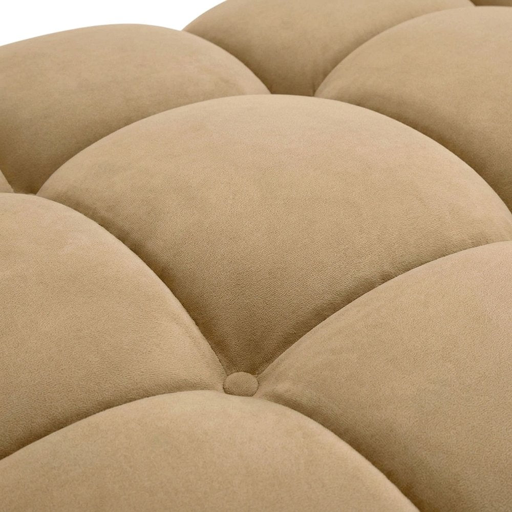 Performance Velvet Modular Sofa with S-Spring Sectional Couch, Cafe Au Lait
