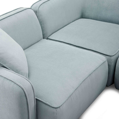 Travie Sea Foam Performance Corduroy Velvet 4-Piece Modular Sectional