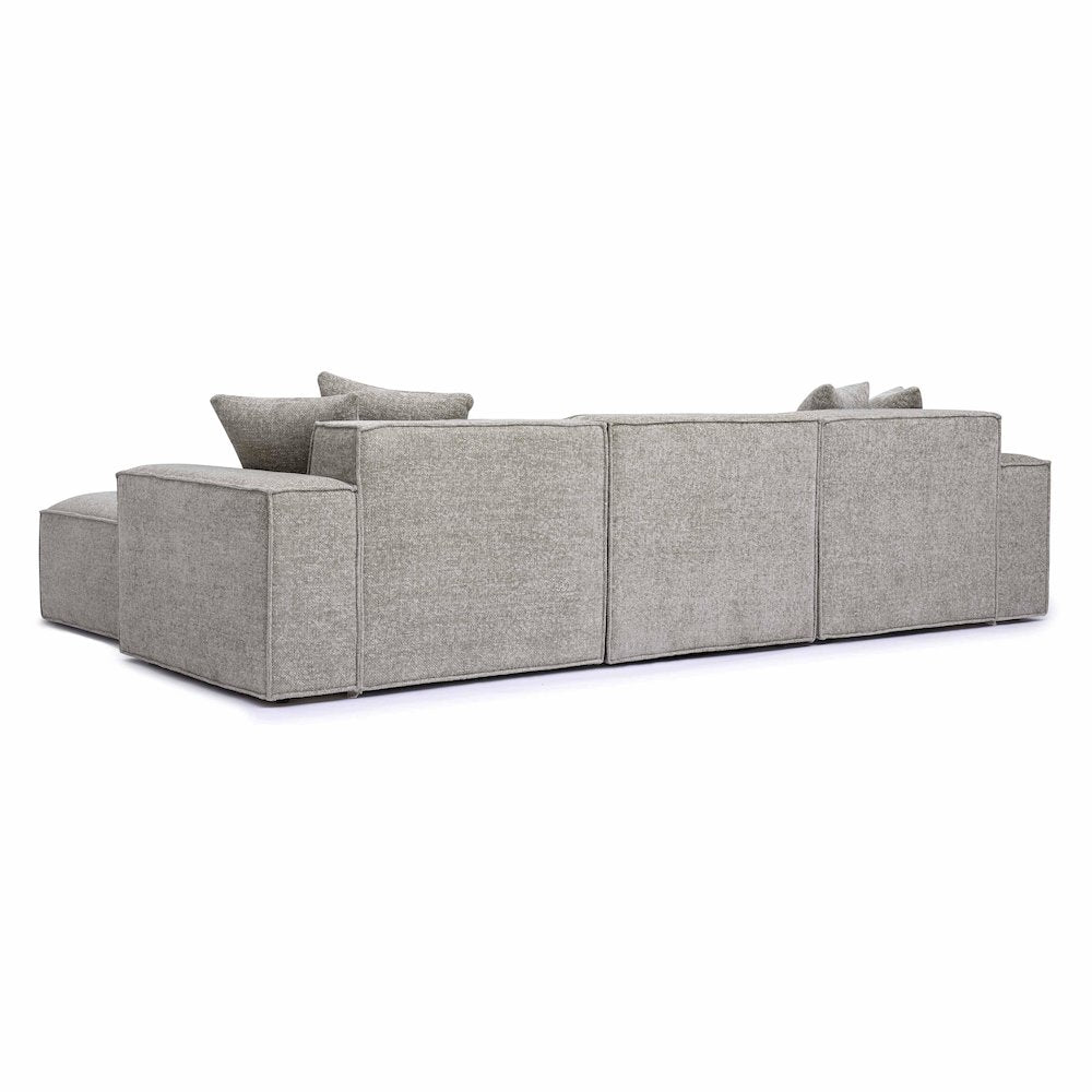 Mindy Taupe Chenille Basketweave Modular Sectional