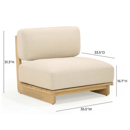 Reavan Cream Outdoor Lounge Chair