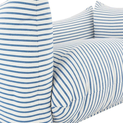 Performance Fabric Indoor Outdoor Armchair with Sinuous Springs, Blue