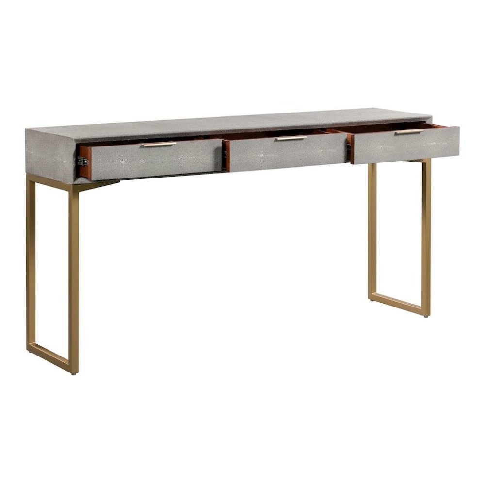 Gray Entryway Table With Storage And Gold Legs, A Console With 3 Drawers