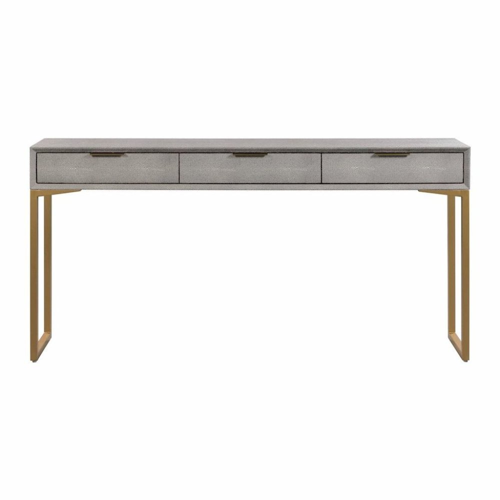 Gray Entryway Table With Storage And Gold Legs, A Console With 3 Drawers