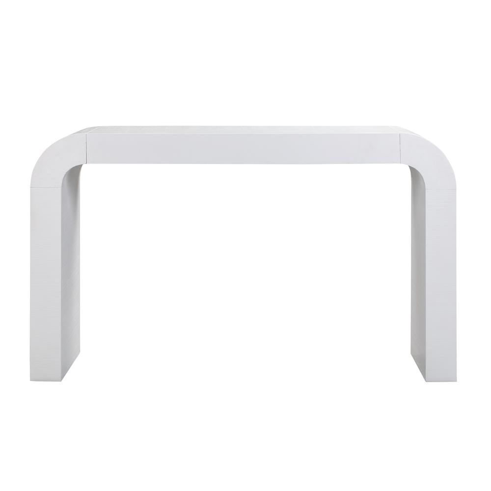 Elegant Curved White Console Table Perfect for Modern Entryways and Decor
