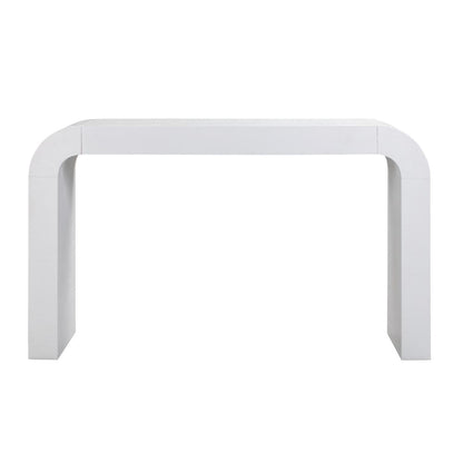 Elegant Curved White Console Table Perfect for Modern Entryways and Decor