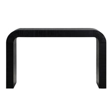 Sleek Curved Black Console Table for Contemporary Entryways and Living Spaces