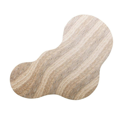 Modern Beige Stone Coffee Table with Marble Veneer Concrete Finish