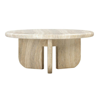 Gray Concrete Round Coffee Table With Sculpted Base, Modern Design