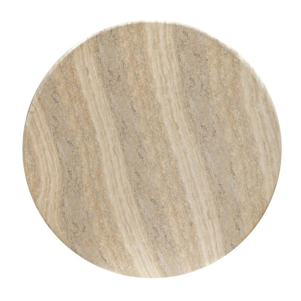 Gray Concrete Round Coffee Table With Sculpted Base, Modern Design