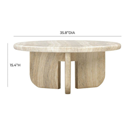Gray Concrete Round Coffee Table With Sculpted Base, Modern Design