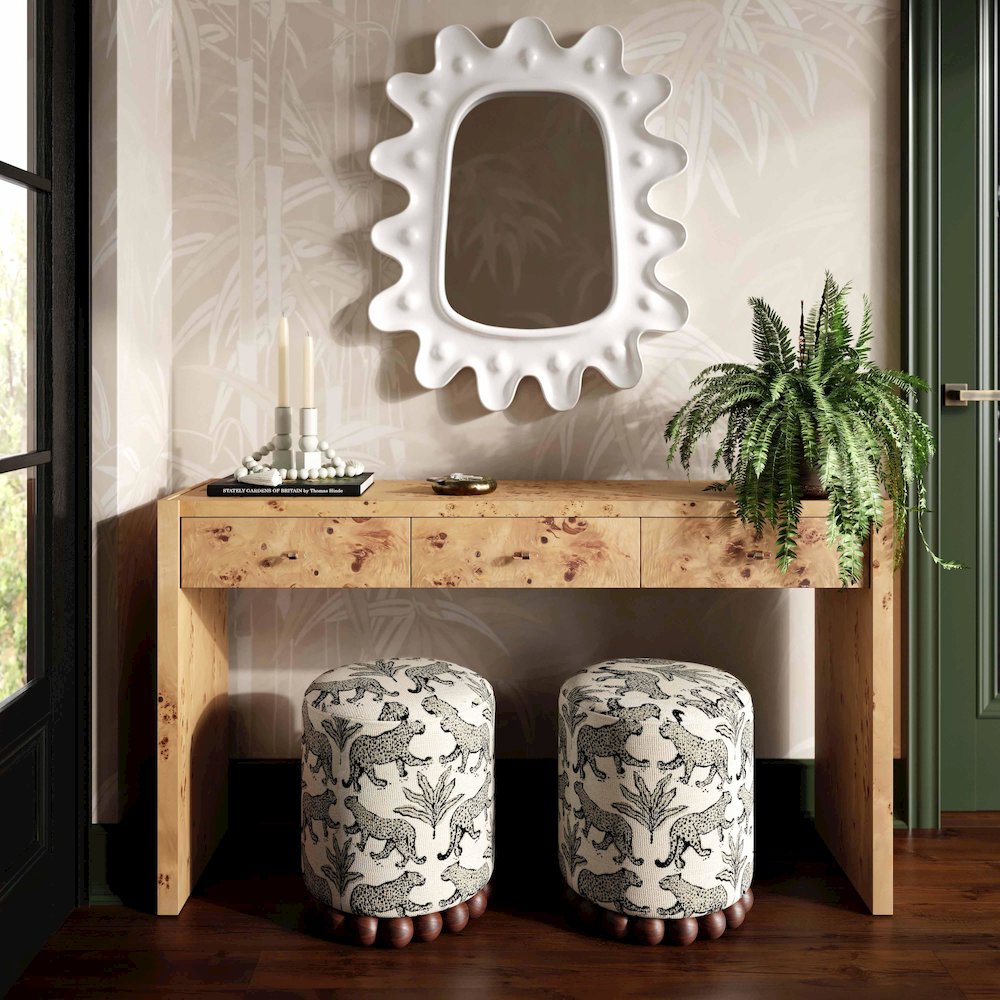 Brandyss Natural Burl Console Table