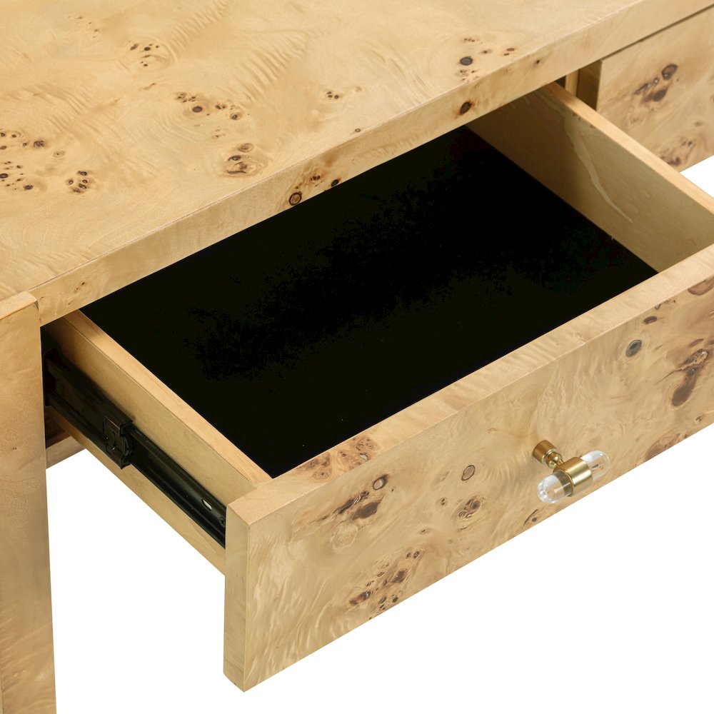 Brandyss Natural Burl Console Table