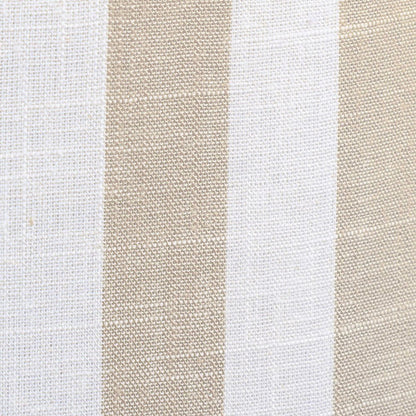Dex Beige Striped Linen Ottoman