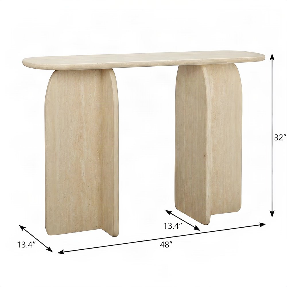 Faux Console Table, Sofa and Entry Table for Hallway, Travertine