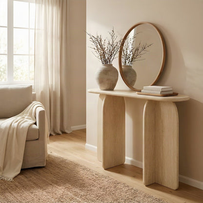 Faux Console Table, Sofa and Entry Table for Hallway, Travertine