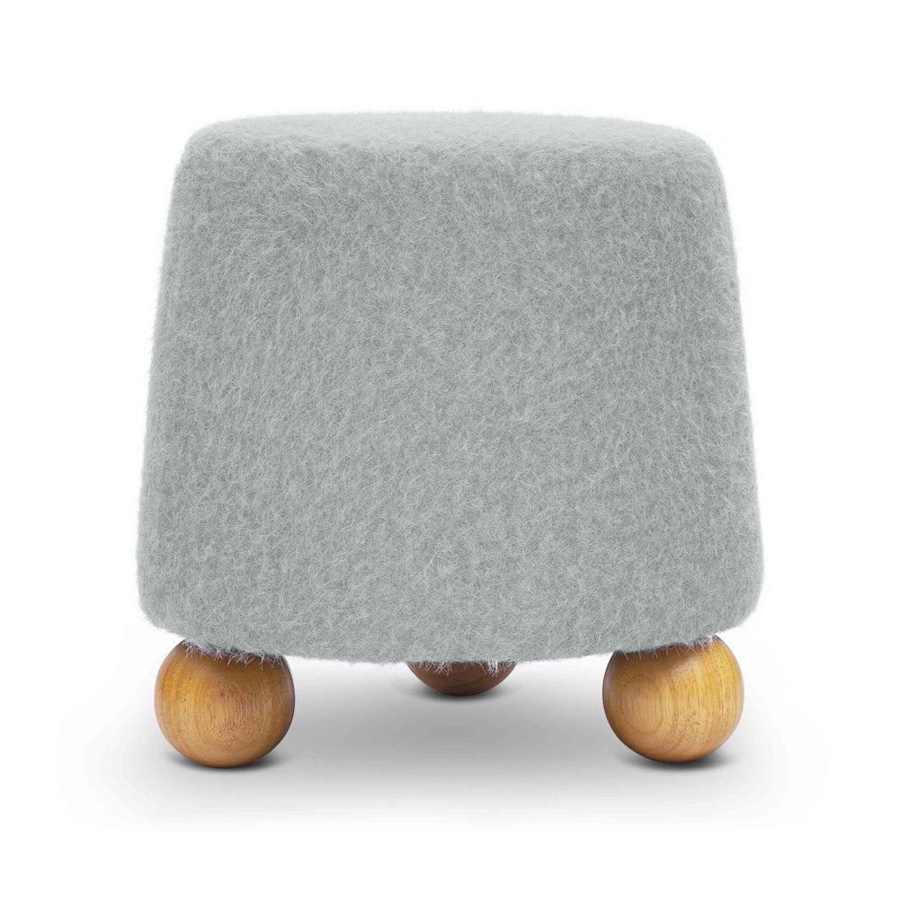 Jaine Stone Grey Loose Mohair Ottoman