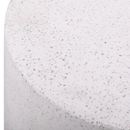 Speckled Terrazzo Side Table with Adjustable Shelf and Modern Design