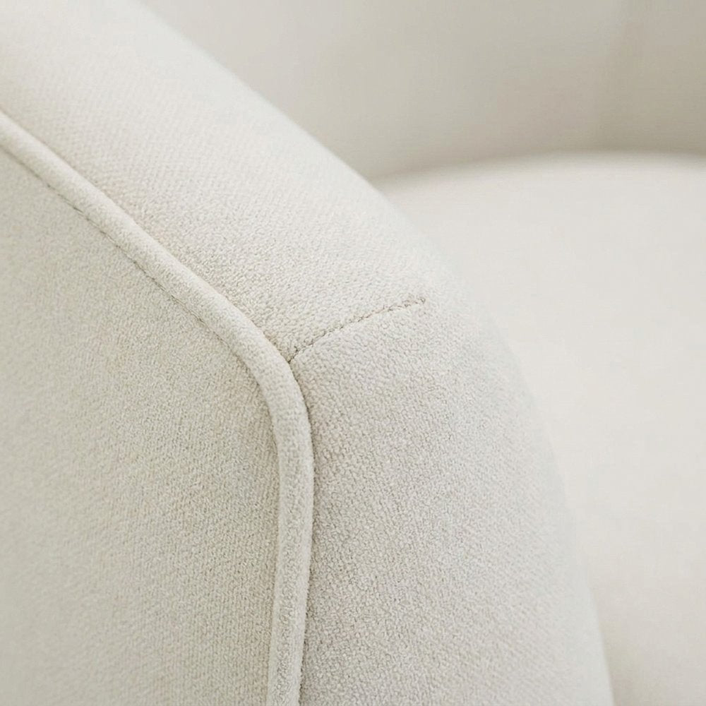 Jordan Velvet Swivel Accent Chair with Fiber-Wrapped Foam Cushion Seat, Cream