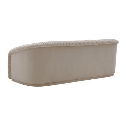 Yara Pleated Beige Velvet Sofa
