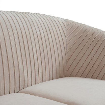 Yara Pine-Framed Pleated Velvet Loveseat Sofa, Small Love Seat Couch