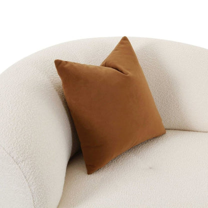 Cream Boucle Swivel Accent Chair With Armless Design For Living Spaces