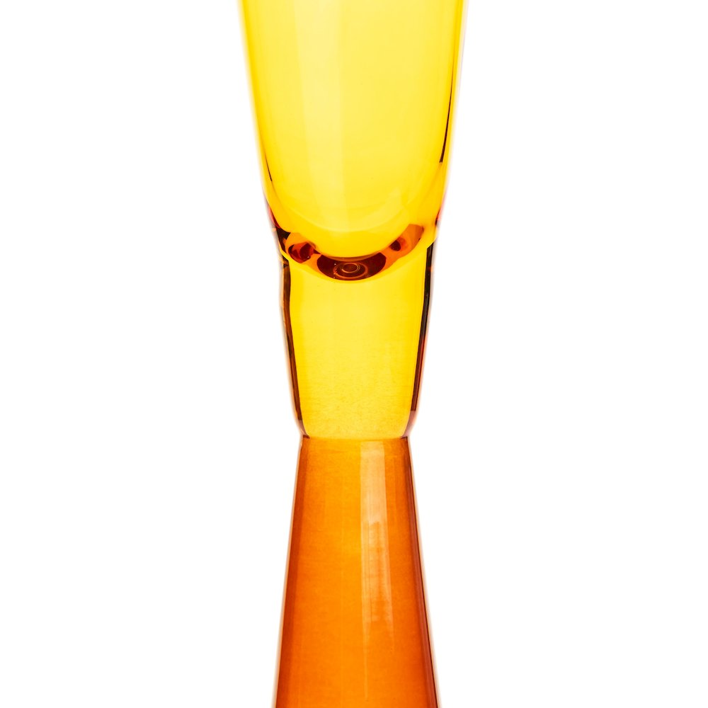 Flute Amber Champagne Glasses - Set of 4