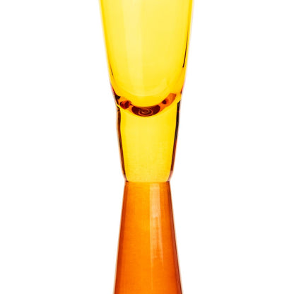 Flute Amber Champagne Glasses - Set of 4